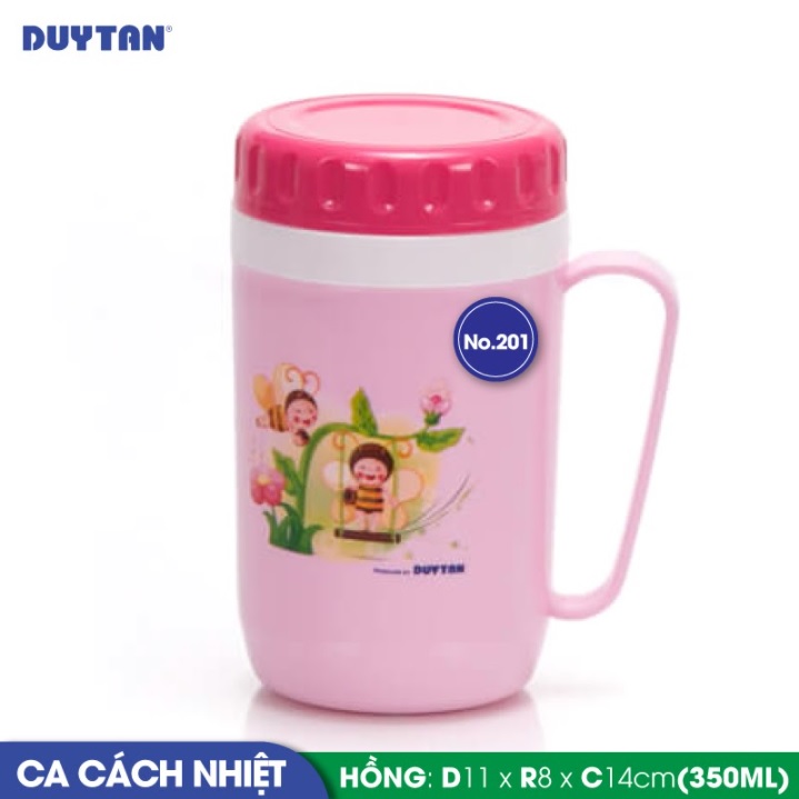 Ca cách nhiệt nhựa Duy Tân 350ml (11 x 8 x 14 cm) - 32017 - Giao màu ngẫu nhiên - Hàng chính hãng