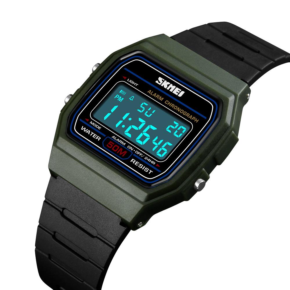 Đồng hồ kỹ thuật số Analog thời trang SKMEI 1412 Nam dây da không thấm nước