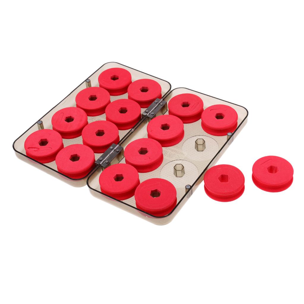 16pcs Foam Fishing Main Line Bobbin Spools Tackle Plastic Storage Box Case