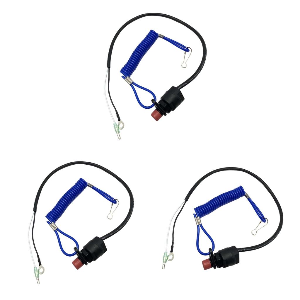 3Pcs Boat Engine Safety Kill Stop Switch Lanyard for Yamaha Outboard Motors