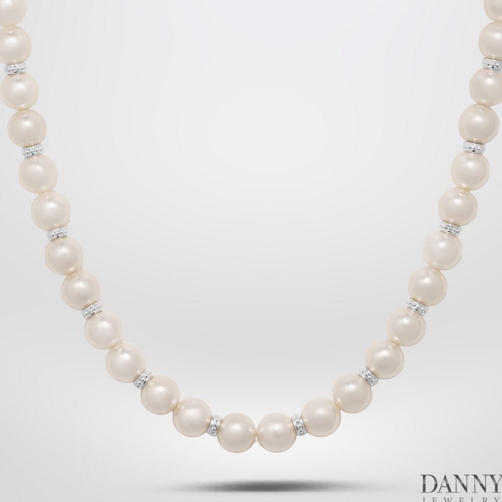 Vòng Cổ Danny Jewelry Ngọc Ốc Phối Bạc 925 Xi Rhodium D6235100012