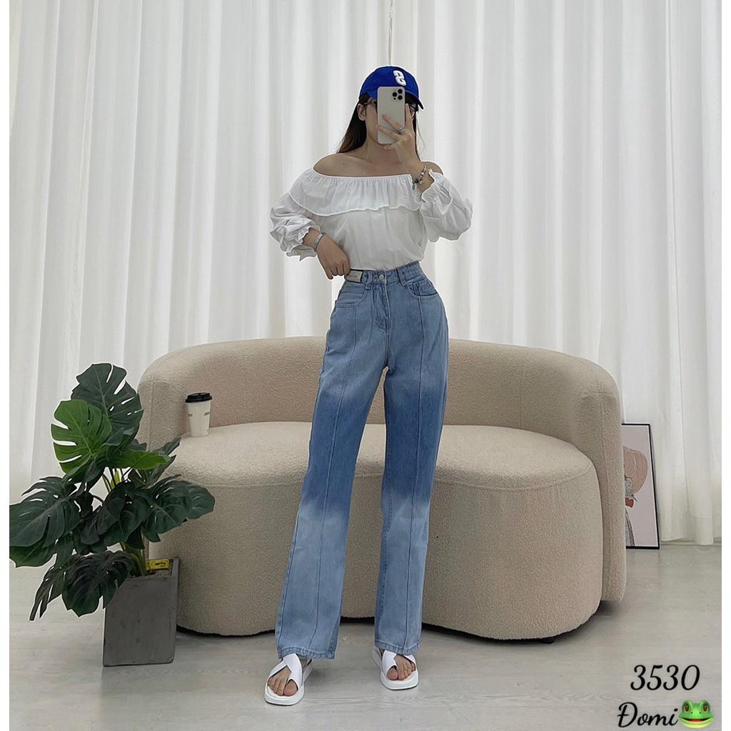 QUẦN BÒ NỮ ,QUẦN BAGGY JEAN NỮ LOANG MÀU LƯNG CAO TÔN DÁNG - ĐM01