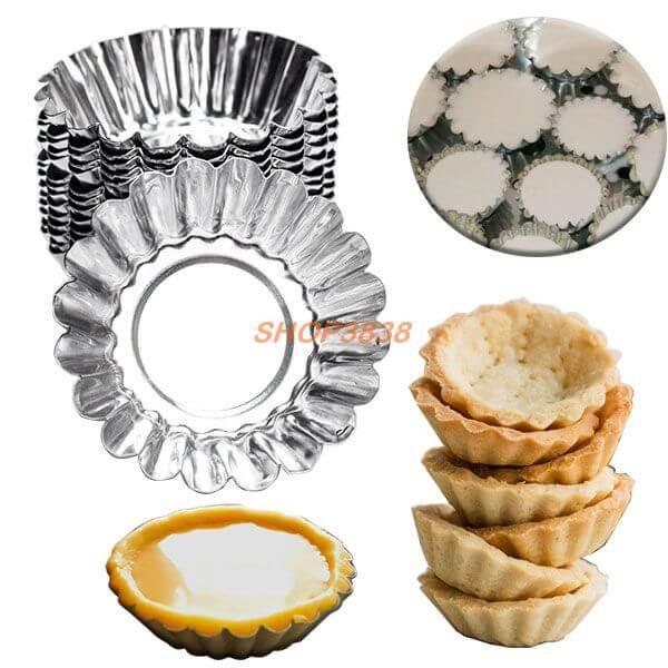 Combo 15 Khuôn Làm Bánh Tart Bánh Bò Kiểu Dáng Hoa Truyền Thống