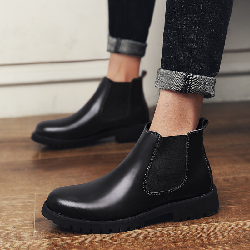 Giày chelsea boots da thật, giày bốt cổ cao big size cỡ lớn cho nam chân to. Large size men’s leather boots, chelsea boots for big feet - BT187