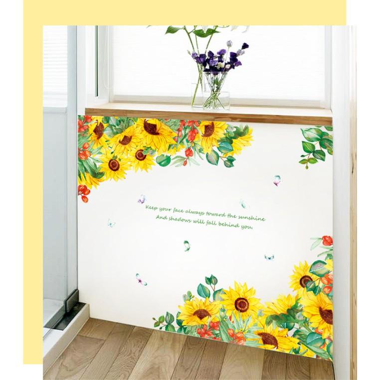 Decal dán tường trang trí - HOA HƯỚNG DƯƠNG MẪU MỚI