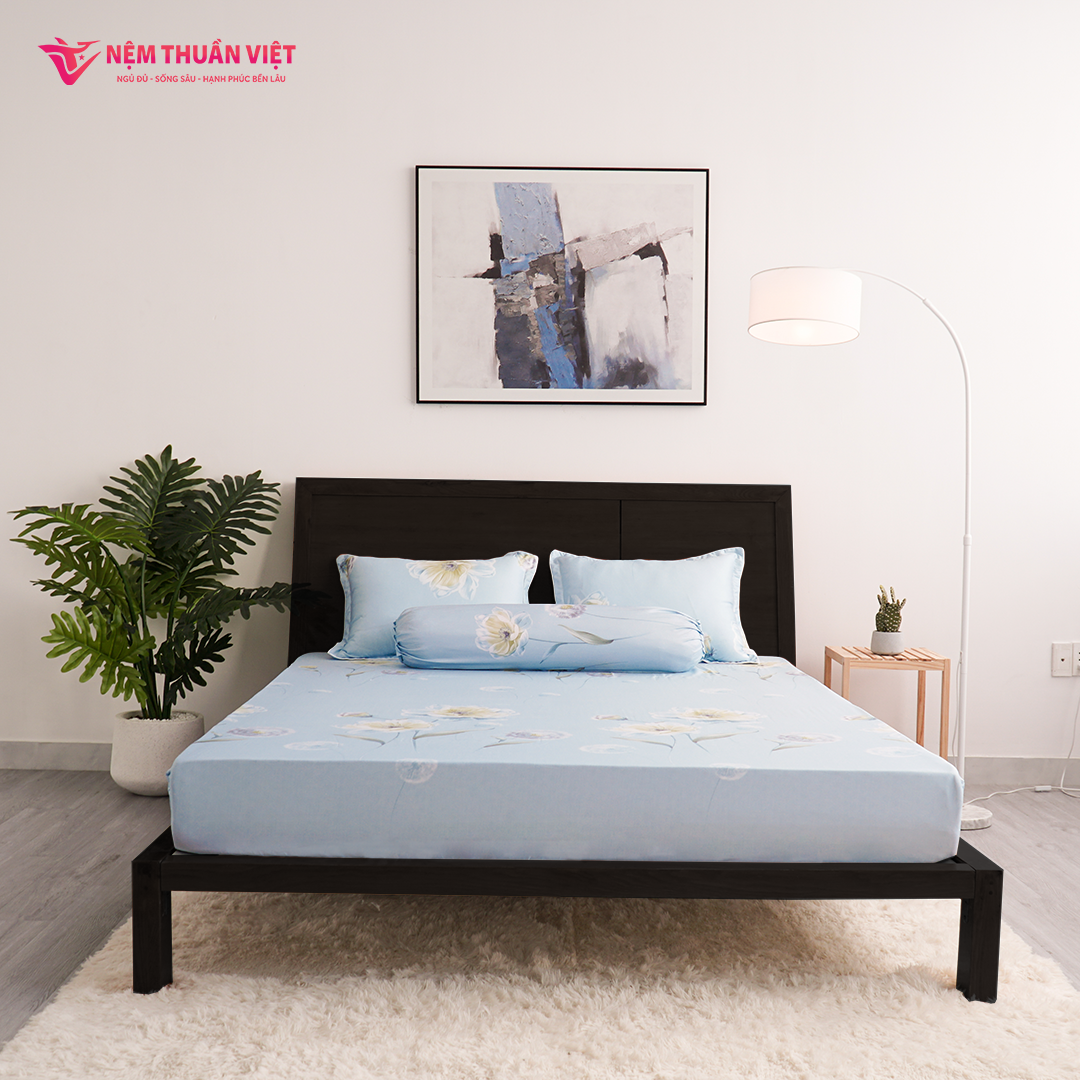 Chăn Mền Tencel Thuần Việt Cao Cấp - Xanh TC23 - Kích Thước 180x200