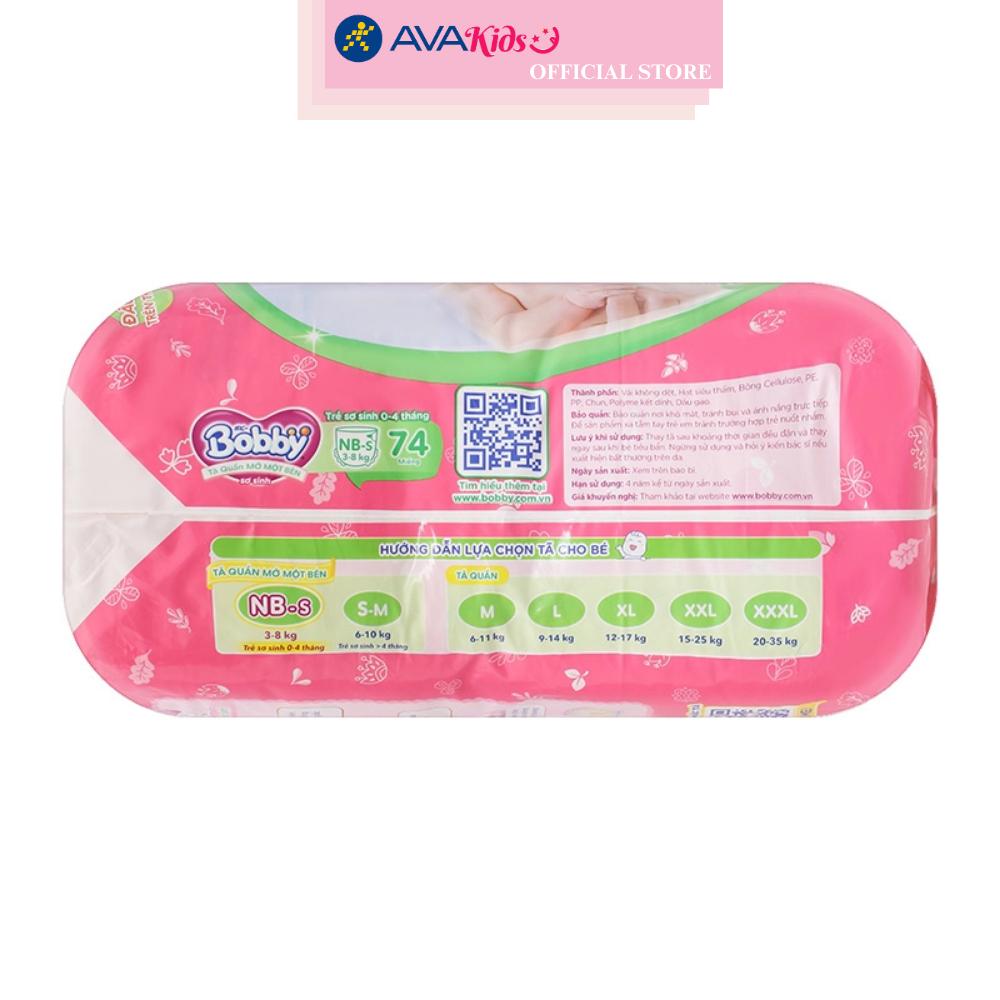 Tã quần mở một bên Bobby size NB-s 74 miếng (3 - 8 kg)