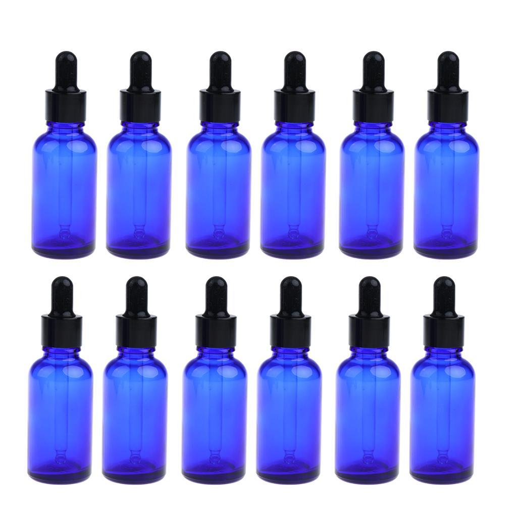 24 Pieces Empty Essential Oils Dropper Bottles Aromatherapy for 30ml Blue