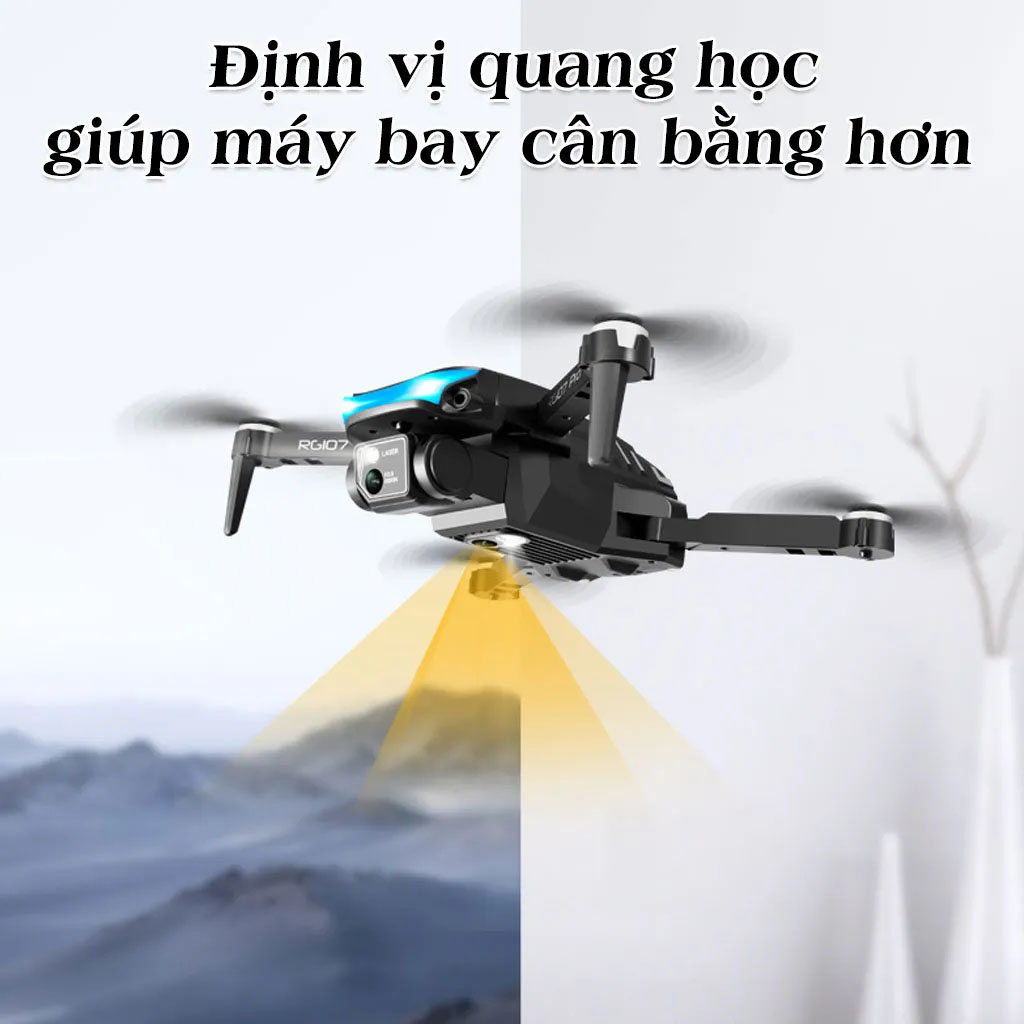 Máy Bay Camera Flycam 8K Tránh Va Chạm - Drone Mini RG 107 Max Giá Rẻ - Chụp Ảnh Chống Rung - Kết Nối WIFI 5G - Hàng Chính Hãng