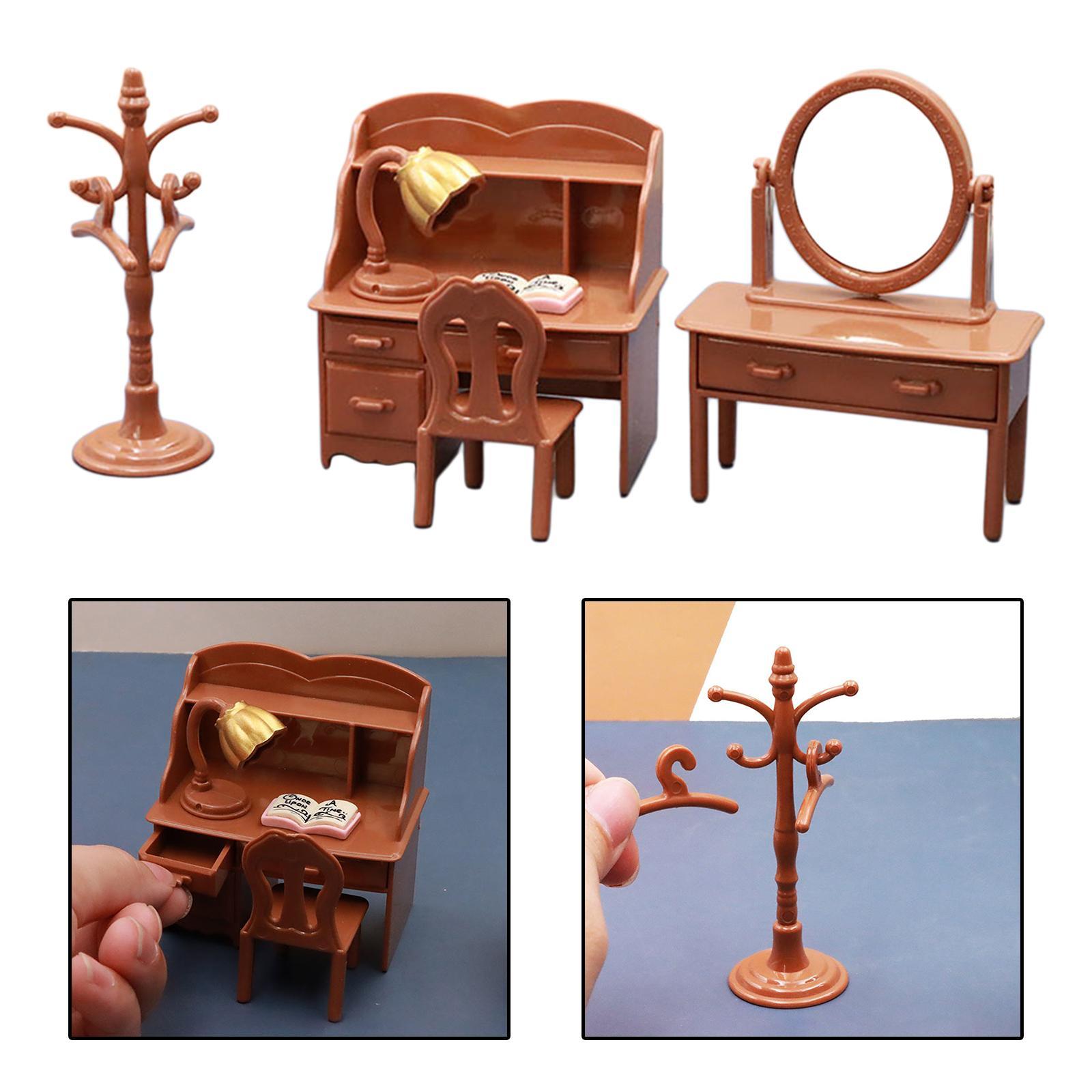 1/12 Dollhouse Miniature Wooden Bedroom Furniture Kit  Chair Decor