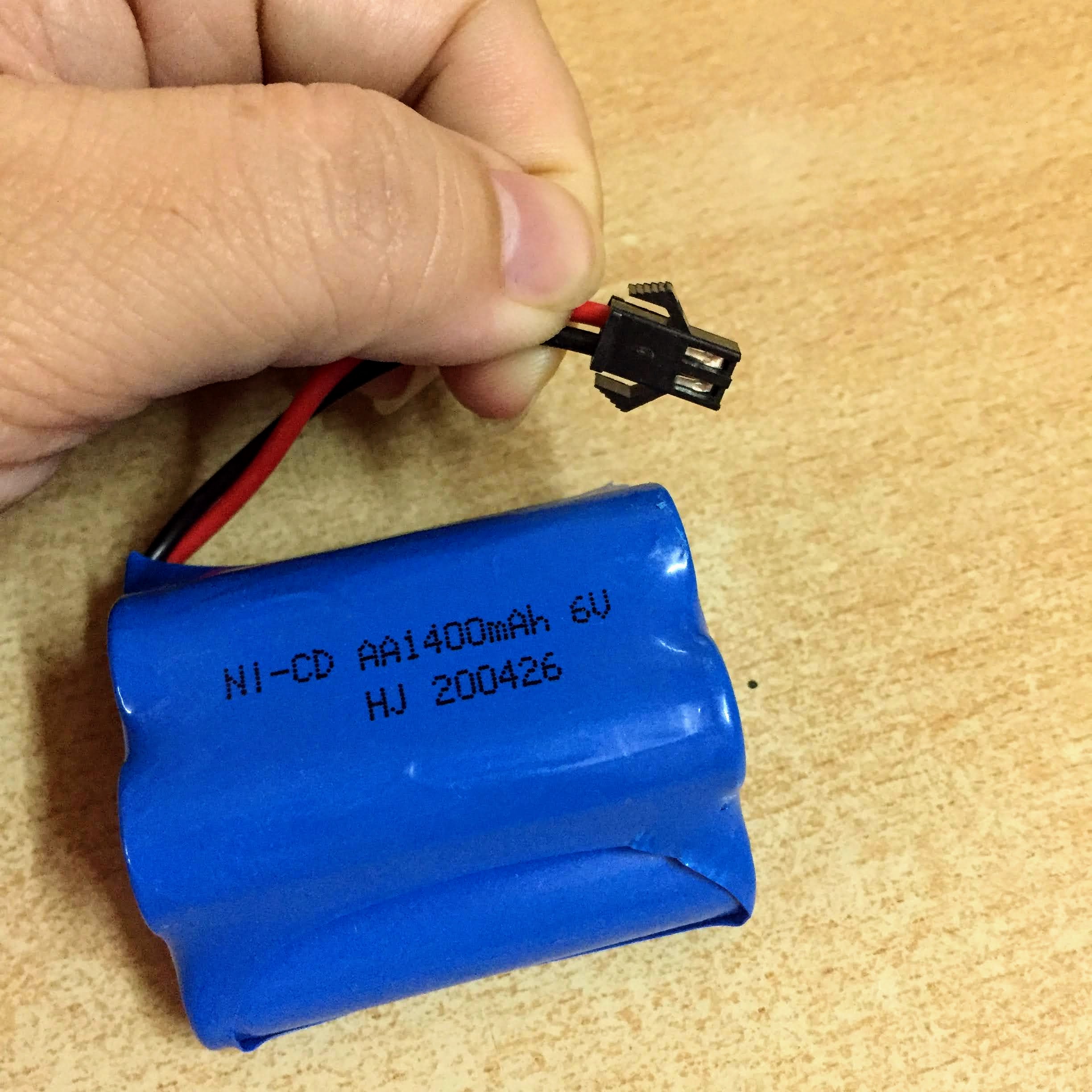 Pin Sạc 6V 1400mAh xếp chồng chân cắm Jack SM-2P càng cua đen