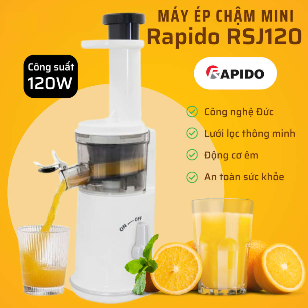 Máy ép chậm mini Rapido RSJ-120 - Hàng chính hãng