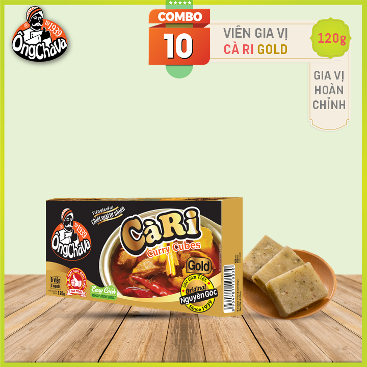 Combo 10 Hộp Viên Gia Vị Cà Ri Ông Chà Và Gold 126g (Curry Cubes)