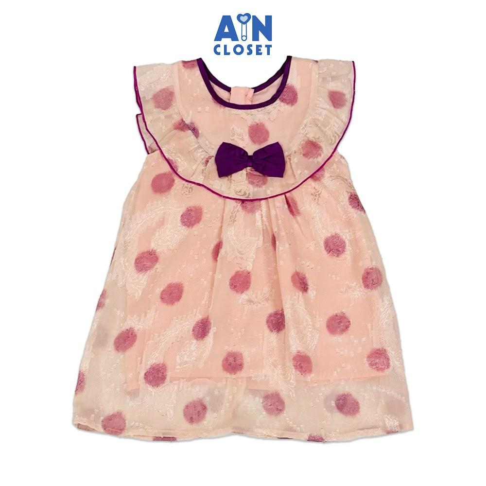 Đầm bé gái hoạ tiết Bong Bóng Tím Voan hạt - AICDBGBP8PIM - AIN Closet