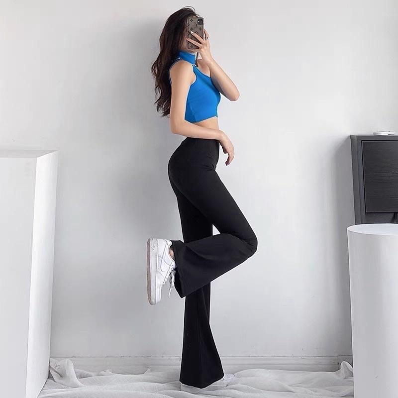 Quần legging ống loe vintage hack chân C12, quần legging nâng mông tôn dáng dành cho nữ