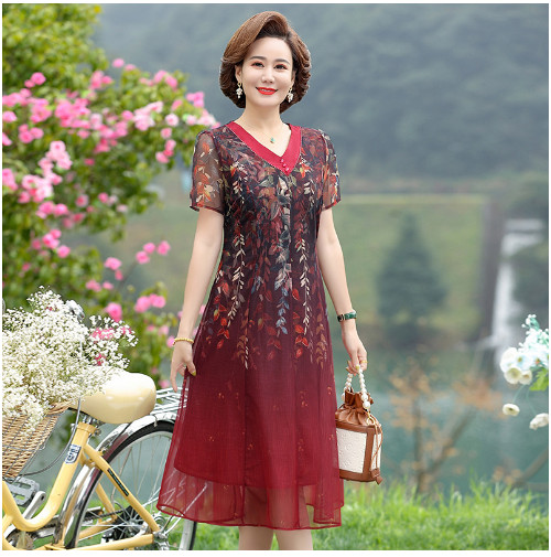 (HÀNG SẴN) Váy Đầm Trung Niên Che Bụng Dự Tiệc Sang Chảnh VH68 - Hàng Quảng Châu Cao Cấp