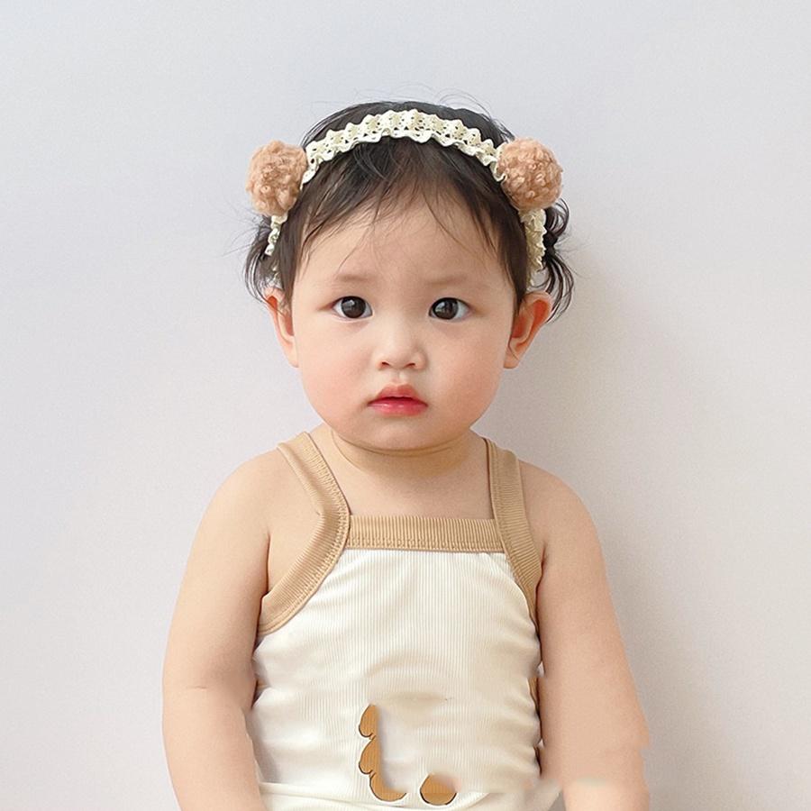 Băng đô nơ ren mini trắng xinh xắn cho bé- băng đô cho bé gái turban nơ đáng yêu Ongvove BDN