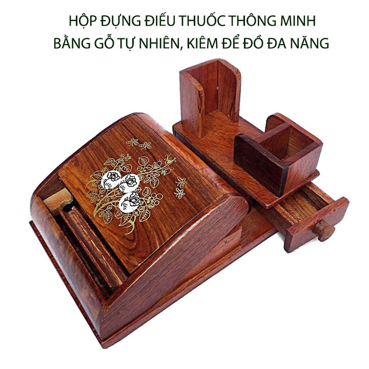 Hộp đựng đồ thông minh sáng tạo bằng gỗ tự nhiên