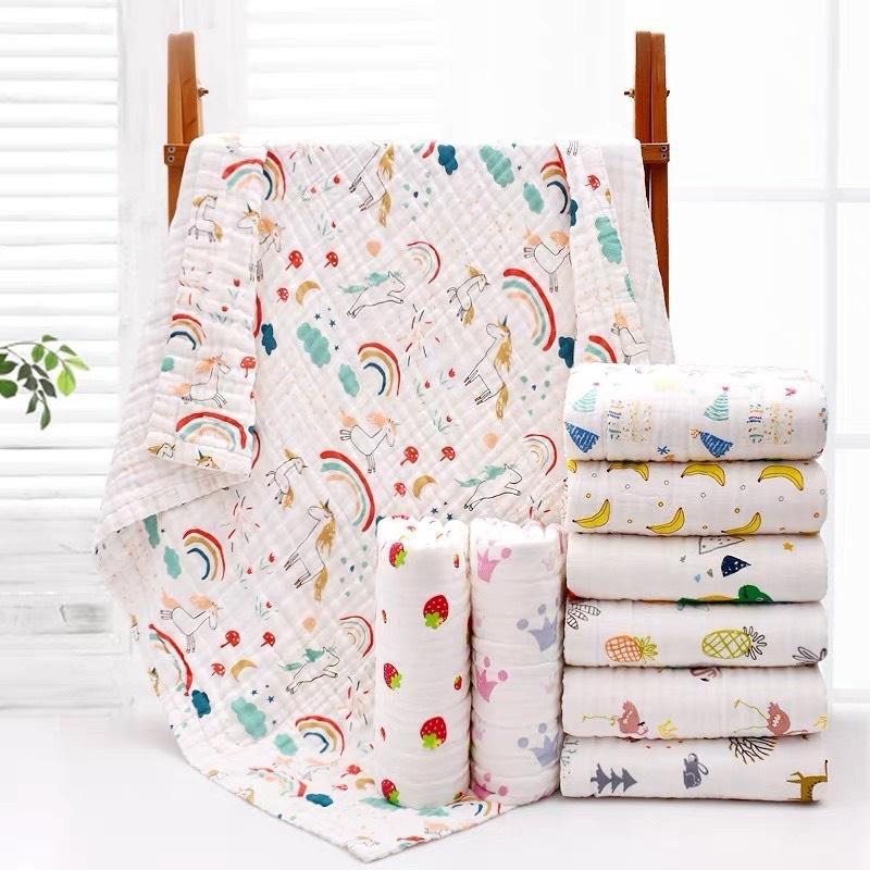 Khăn xô nhăn đa năng MANNY cotton mềm mại, thấm hút tốt dùng khăn tắm, khăn ủ, khăn che nắng cho bé