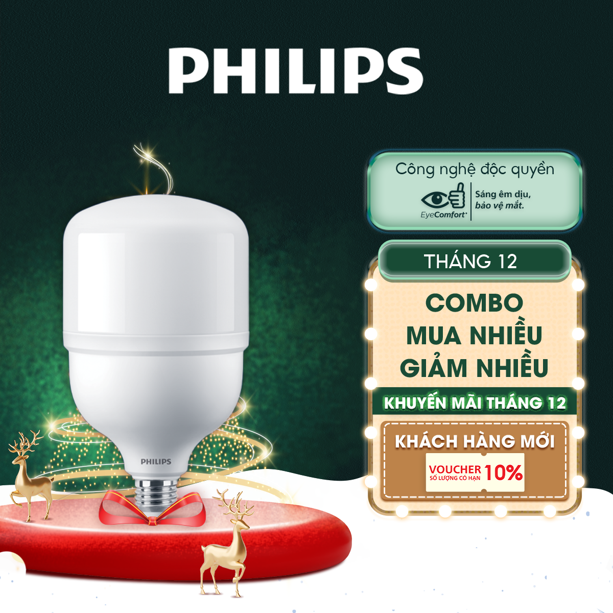 Bóng đèn Philips trụ TForce siêu sáng (25W,35W,45W) - Ánh sáng trắng 6500K (01 bóng)