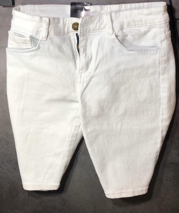 Quần Short Jean Nam Cao Cấp Co Giãn - Trắng - 28