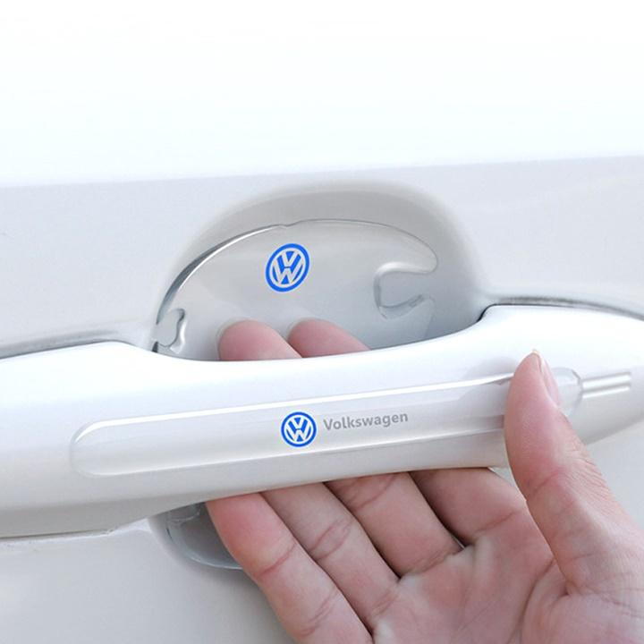 Combo 8 miếng decal hõm cửa , ốp tay cầm ô tô bằng TPU, chống xước và chống va đập