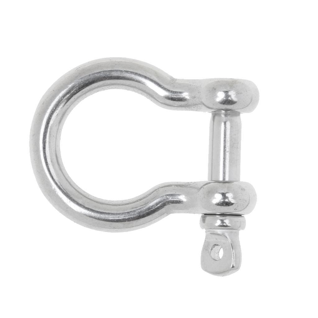 4Pcs 6mm 8mm Boat Marine D Ring Anchor Bow Shackles - 304 Stainless Steel