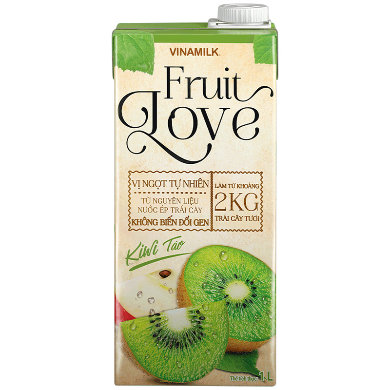 Thùng 12 hộp nước trái cây cao cấp Fruit Love VINAMILK Kiwi Táo