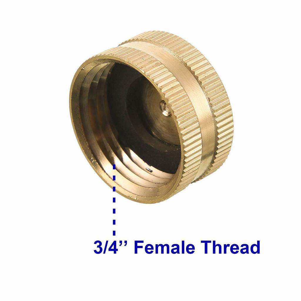 4pcs 3/4" Hose Female End Brass Spigot Caps with Flag Clips Anti-Wind