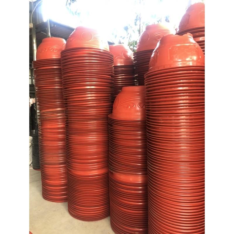 Chậu nhựa 10 chậu T48 đỏ gạch