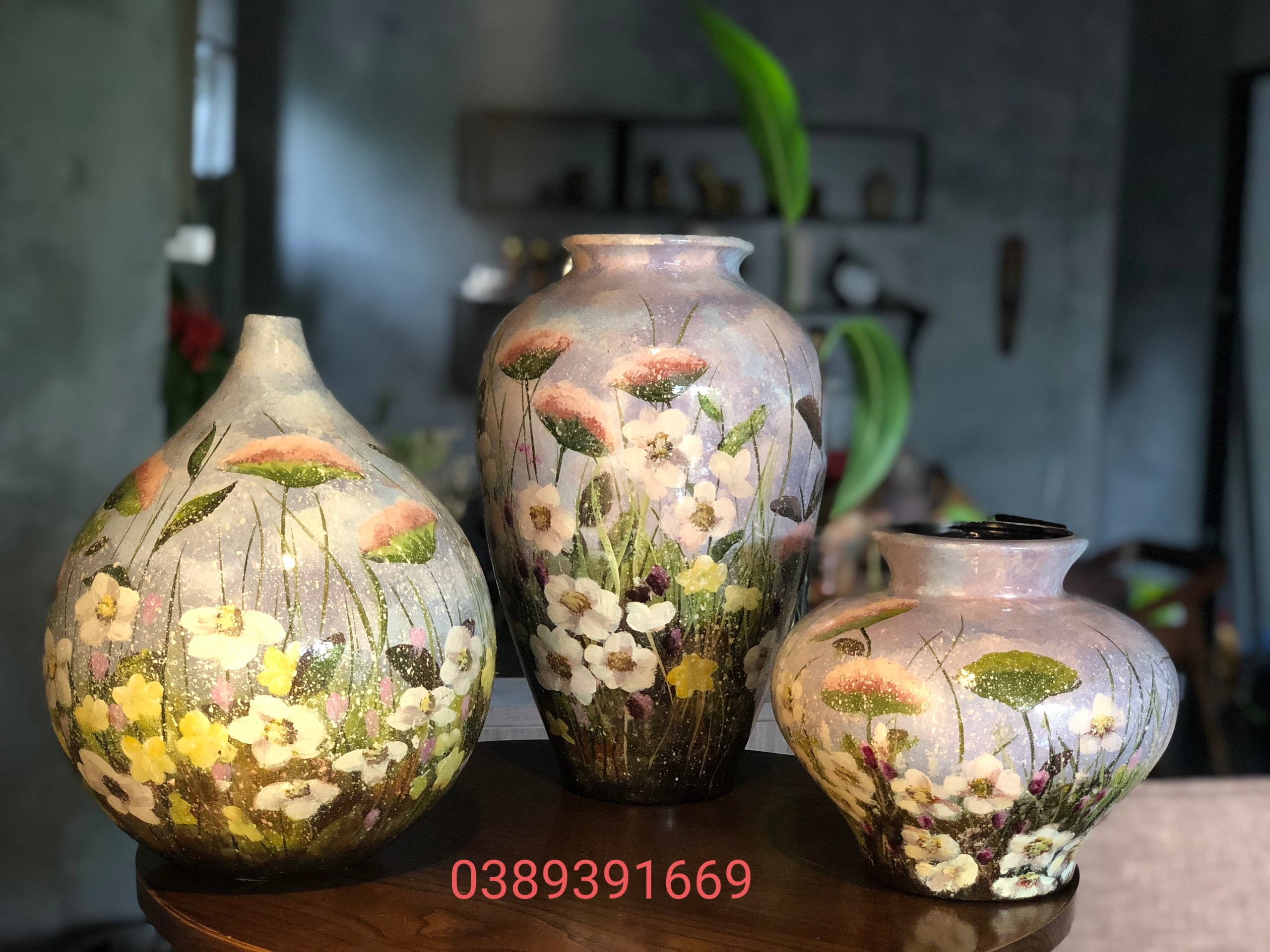 LỌ HOA VẼ TAY SƠN MÀI MANG PHONG CÁCH VẼ 3D