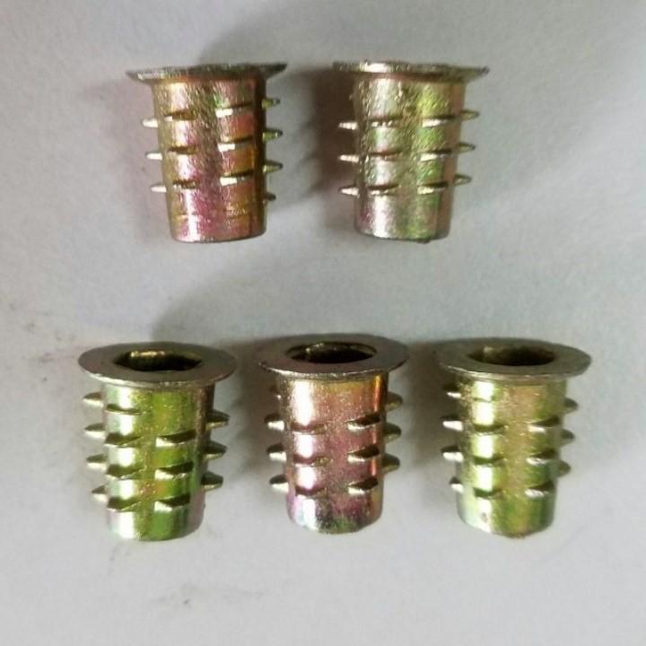 100 con ốc cấy gỗ M6x13, TÁN CẤY GỖ - ỐC CẤY GỖ CÓ VÀNH bịch 100 ốc