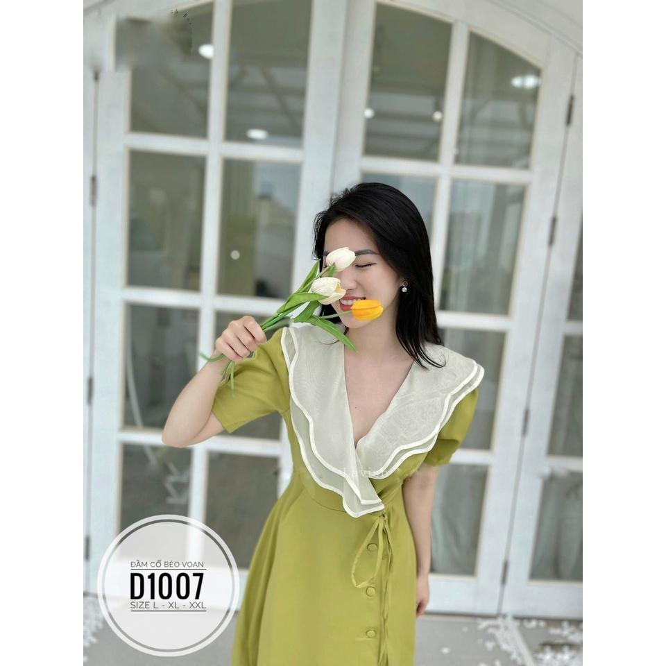 Bigsize Đầm cổ bèo voan D1007