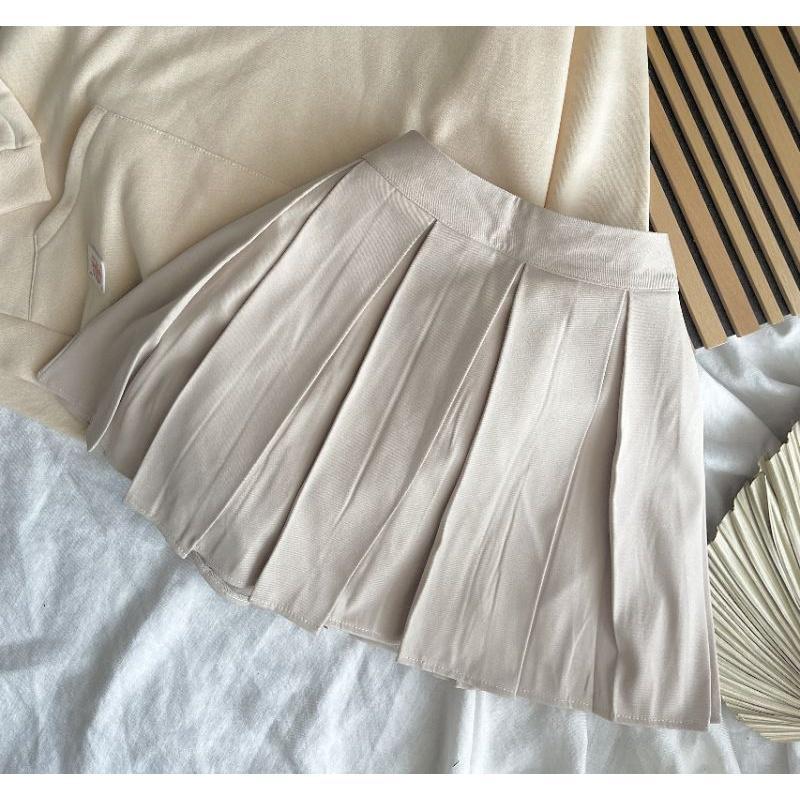 SET ÁO SWEATER CỔ POLO CHÂN VÁY XẾP LY