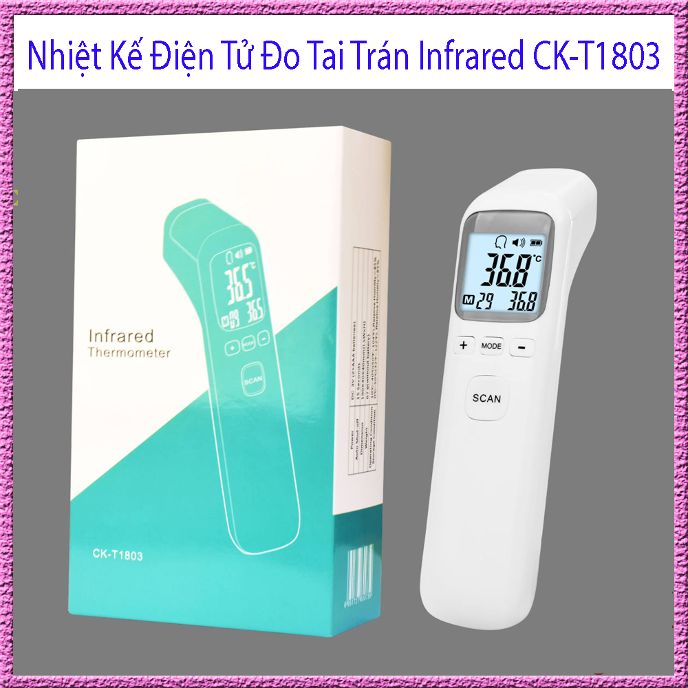 Nhiệt kế hồng ngoại - Nhiệt Kế Điện Tử Đo Tai Trán Đa Năng Chuẩn infrared CK-T1803, Đo Nhiệt Độ Chuẩn Xác Qua Tai Trán