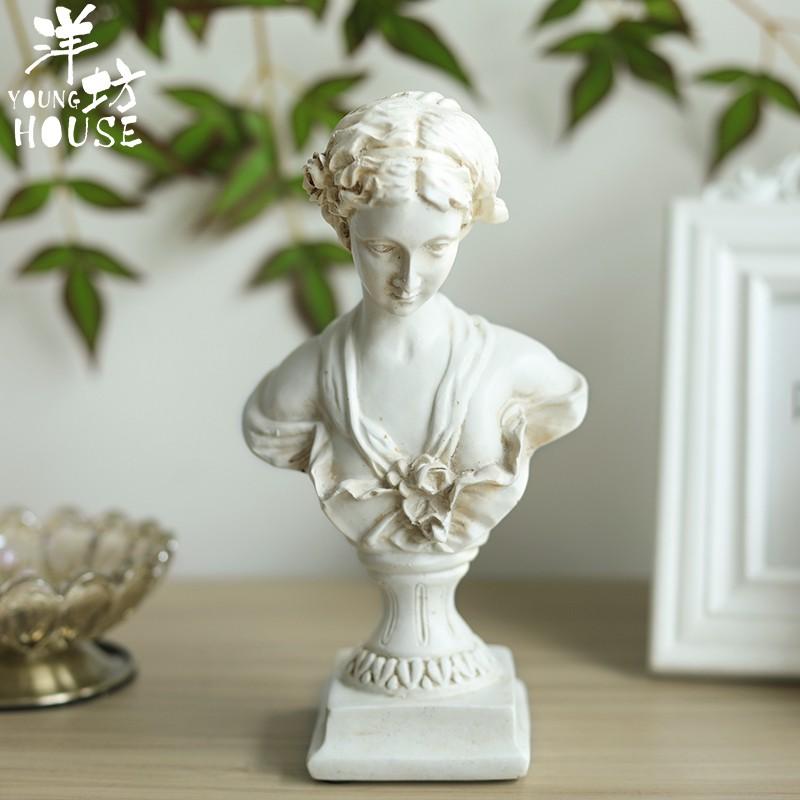 Tượng cô gái hoa hồng trang trí cao 23cm