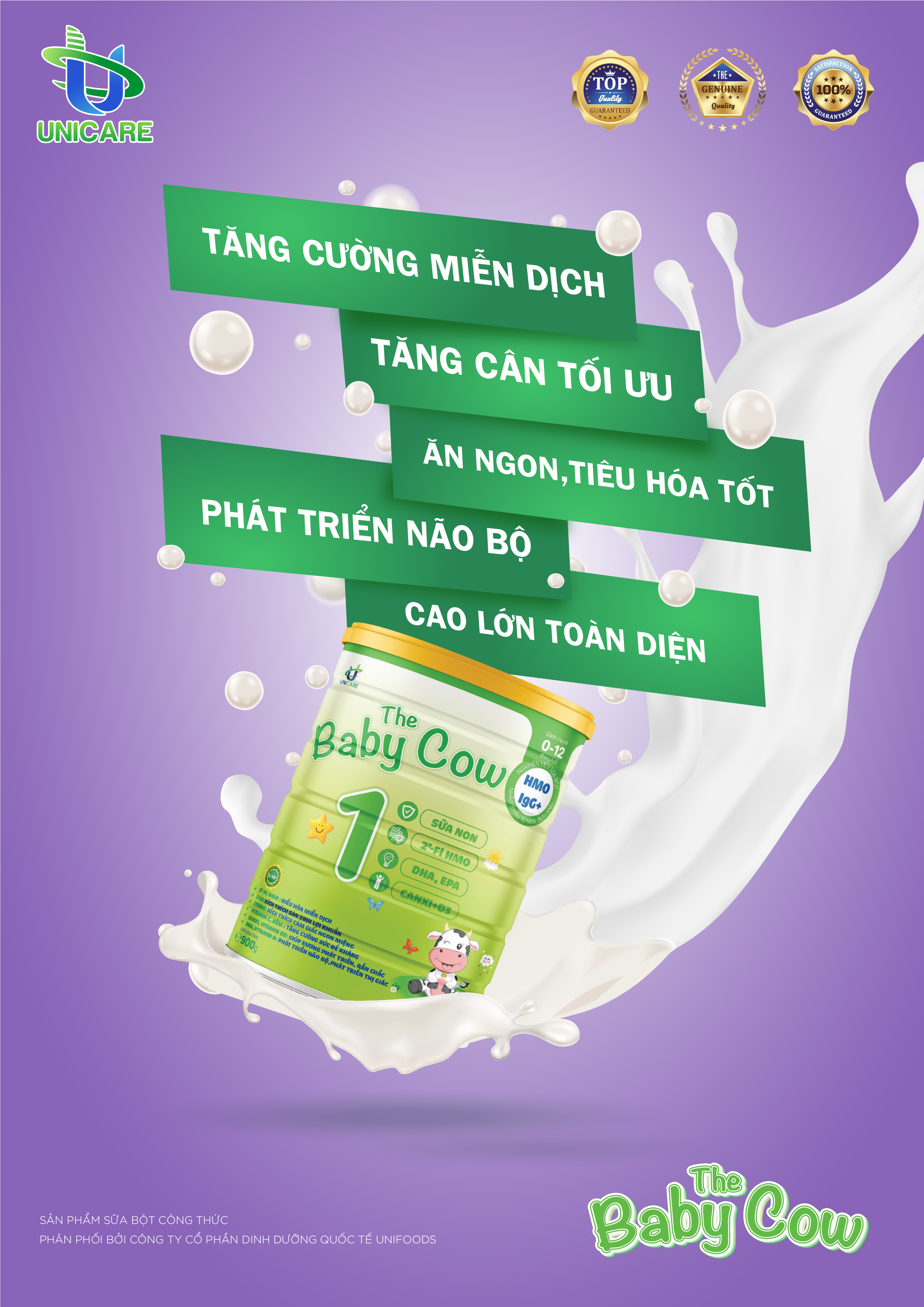 Combo 4 lon Sữa Non The Baby Cow 1 (900gr)