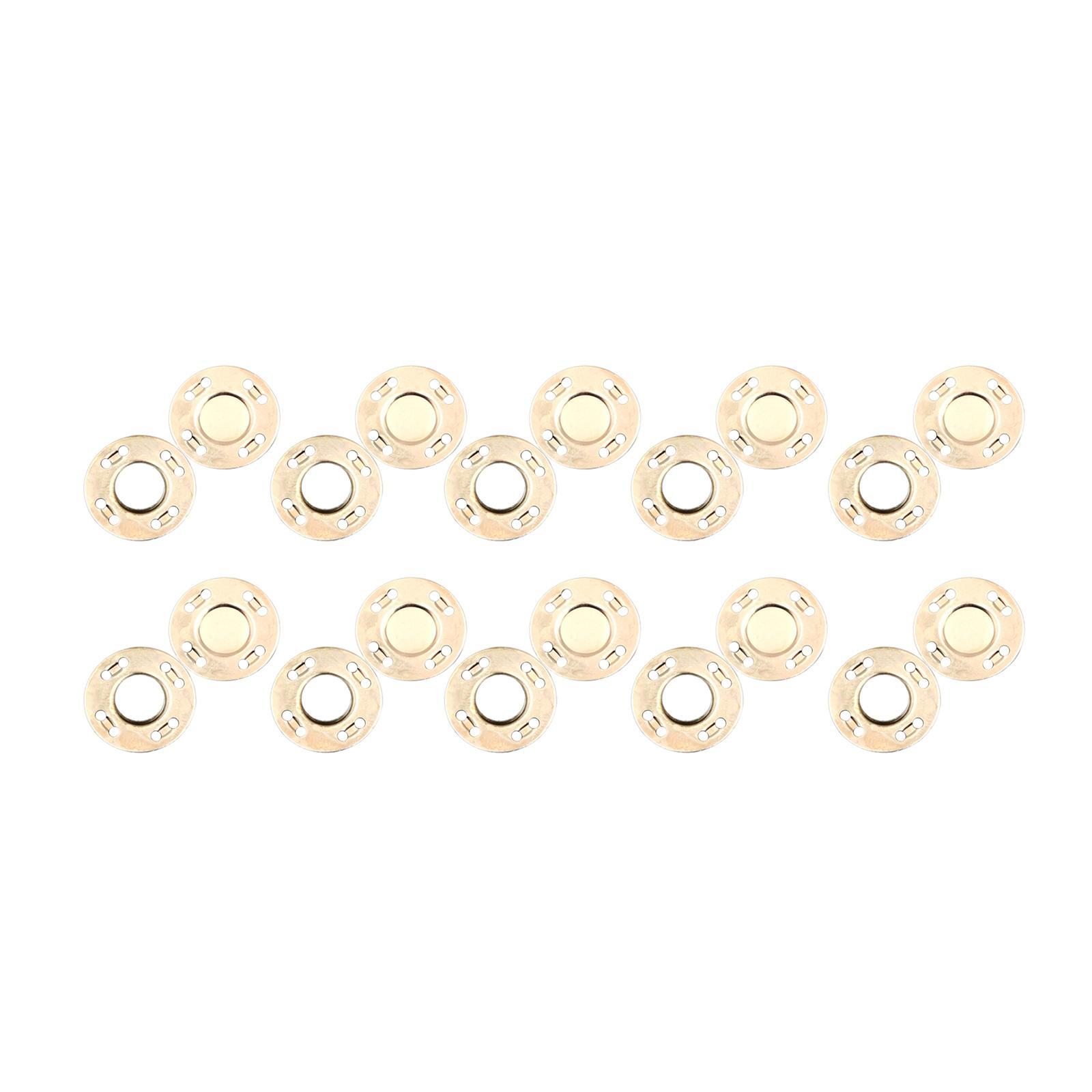 10Pairs Button Clasps Snaps Sewing Coats Closure DIY Craft Gold