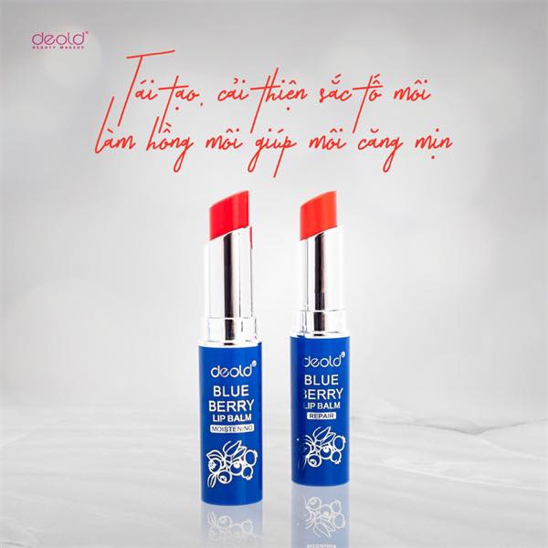 Son Dưỡng Ngừa Thâm Môi Deold Blueberry Lip Balm màu Đỏ Tươi 3.3g