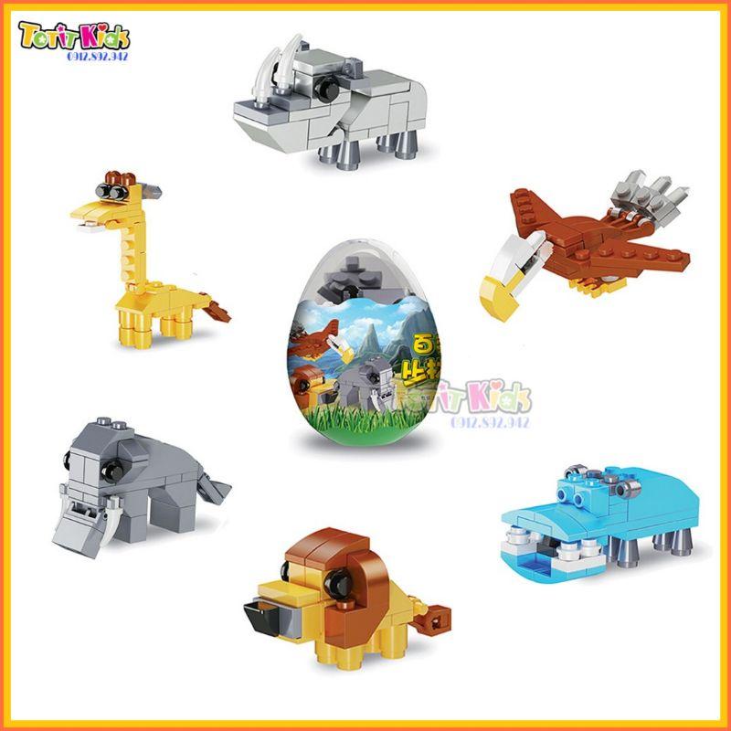 Combo 6 trứng khủng long Lego, động vật hoang dã Lego