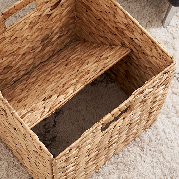 Sọt tủ cói (bèo) đa năng hình vuông có thể gấp gọn/ Hand woven hyacinth folding basket