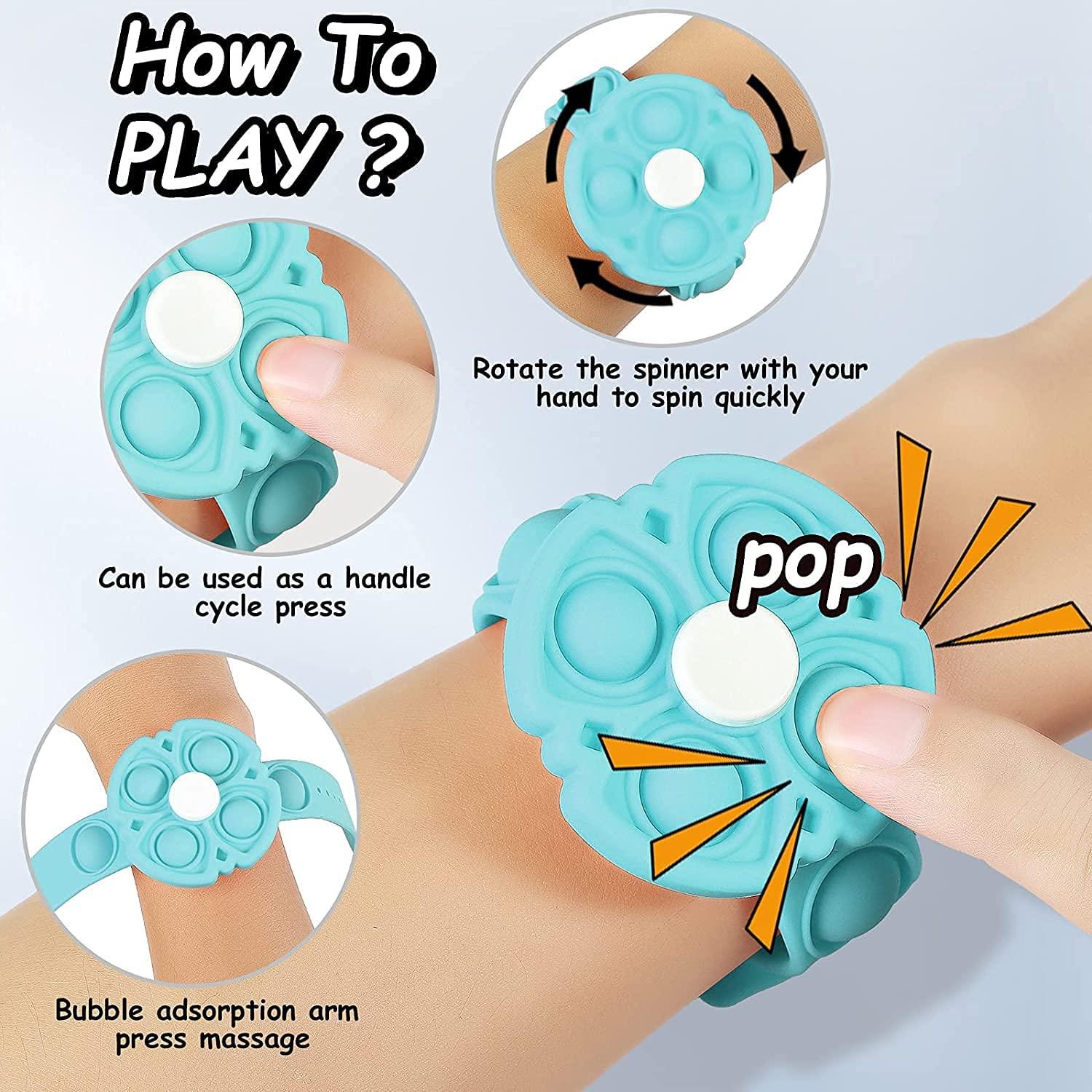 Đồ chơi căng thẳng, đồ chơi fidget, đồ chơi kiểu đồng hồ, màu xanh