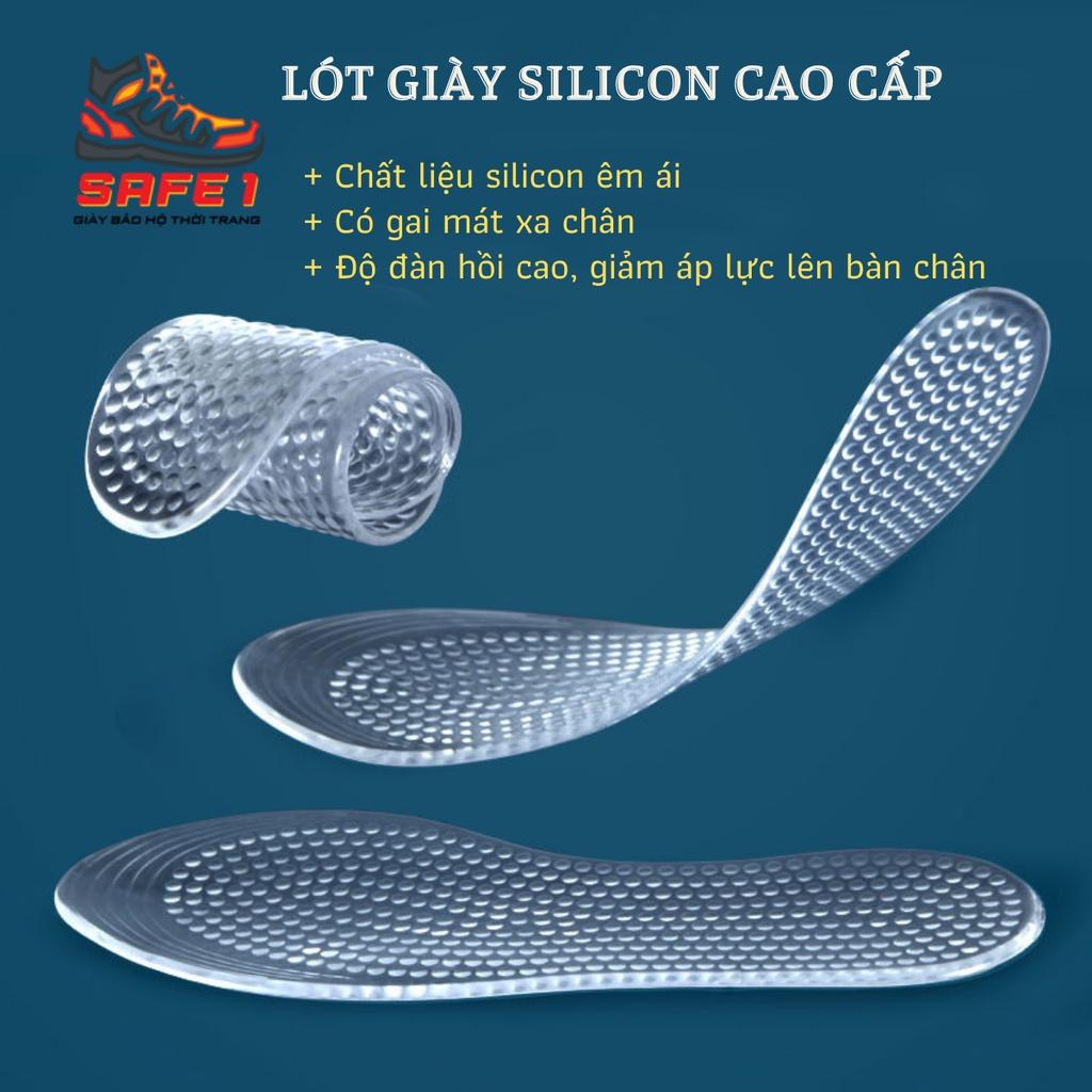 Lót đệm giày silicon cao cấp, đàn hồi tốt, giảm áp lực, giảm đau chân, có gai massage chân