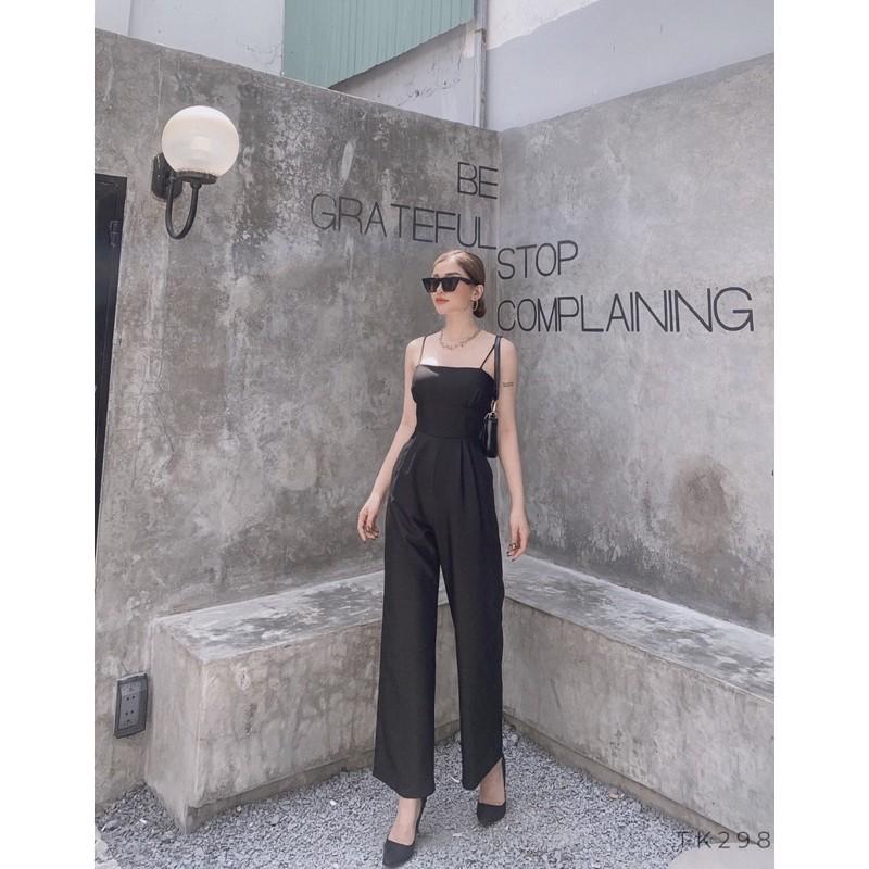 JUMPSUIT THIẾT KẾ 2 dây dáng quần culottes hack dáng sang chảnh