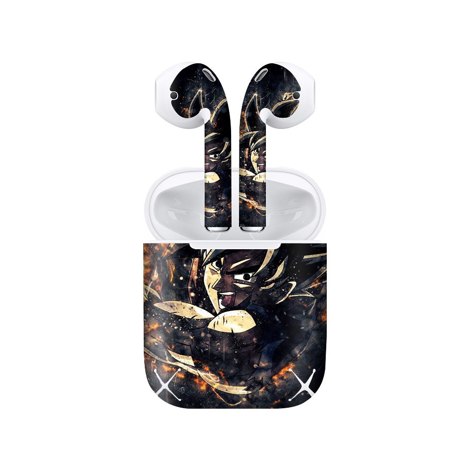 Miếng dán skin chống bẩn cho tai nghe AirPods in hình Dragon Ball - Goku 3 - 7vnr72 (bản không dây 1 và 2