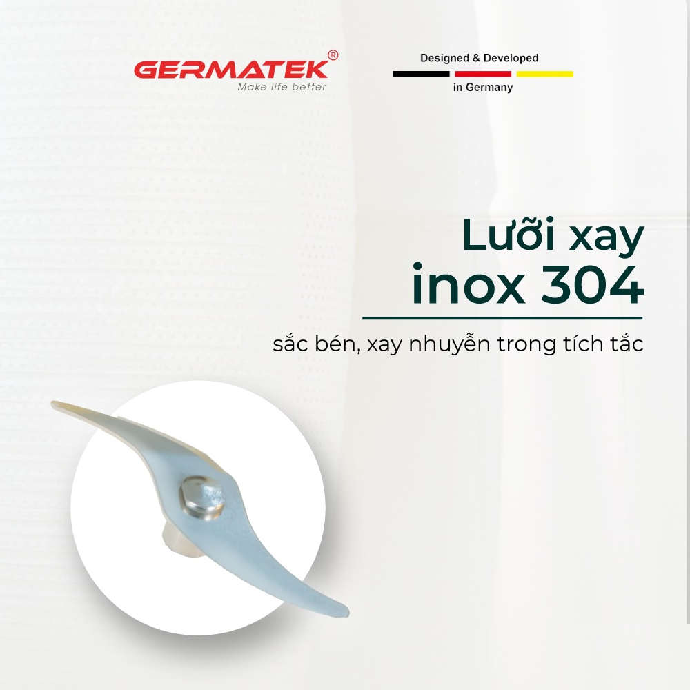 Máy xay sinh tố cầm tay GE-0269 chạy pin sạc 1300mAh cho 7-10 lần xay, hàng Đức