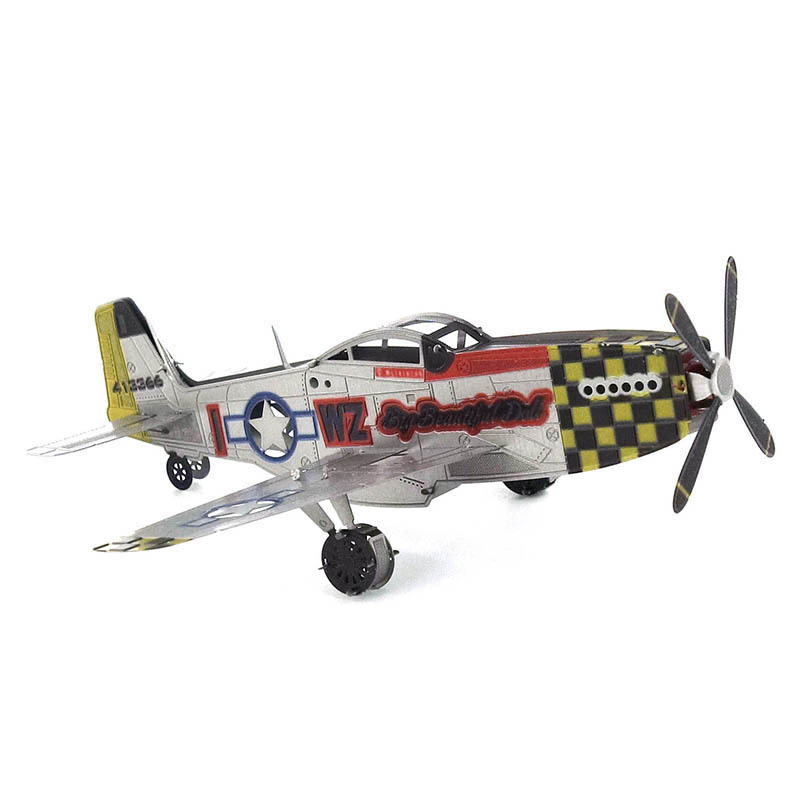 Mô hình thép 3D tự ráp máy bay P51 Mustang màu