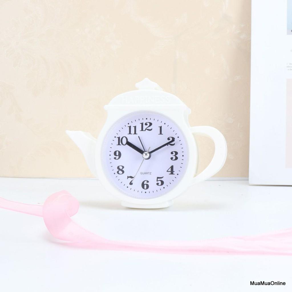 Đồng Hồ Hình Ấm Trà Nhiều Màu Để Bàn