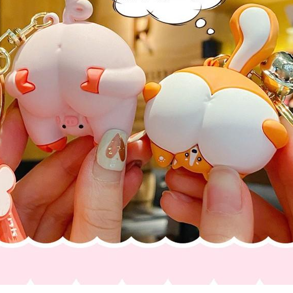 Móc khóa Chó Shiba, Heo, Gấu trúc chổng mông quyến rũ