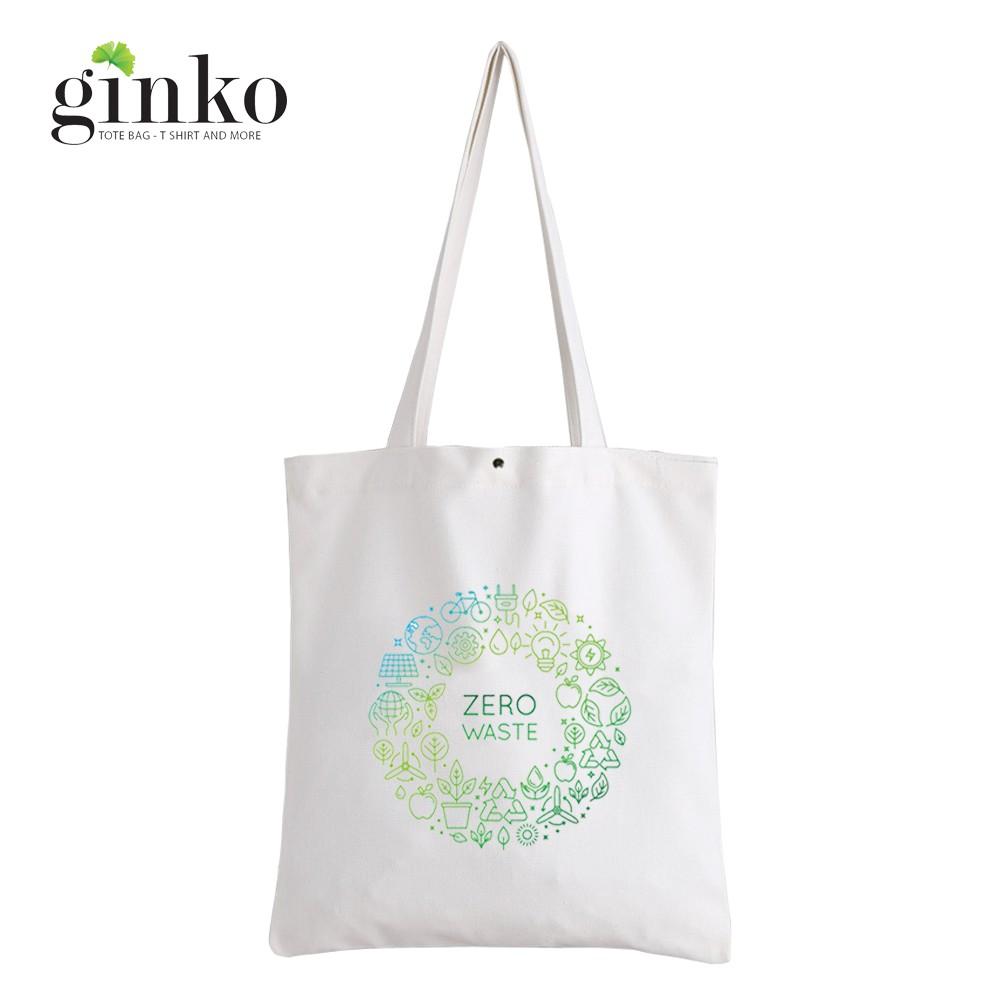 Túi Vải Tote GINKO Kiểu Basic In Hình Zero Waste G06